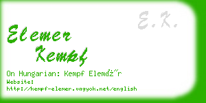 elemer kempf business card